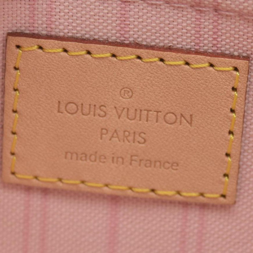 $600 Louis Vuitton Damier Azur Neverfull MM GM Pochette Rose Ballerine 10019218