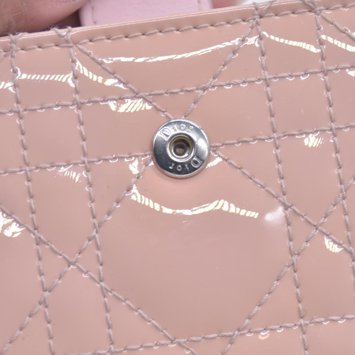 $700 CHRISTIAN DIOR Patent Cannage Lady Dior Lotus Wallet Pink CONSIGNMENT