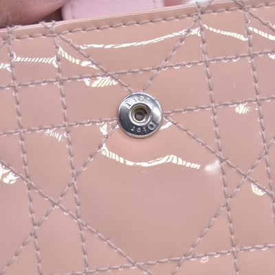 $700 CHRISTIAN DIOR Patent Cannage Lady Dior Lotus Wallet Pink CONSIGNMENT