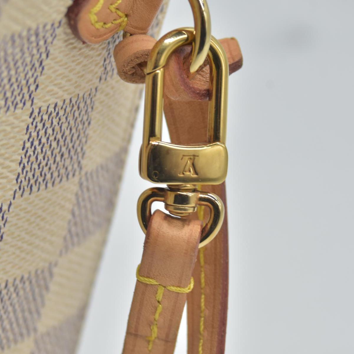 $600 Louis Vuitton Damier Azur Neverfull MM GM Pochette Rose Ballerine 10019218