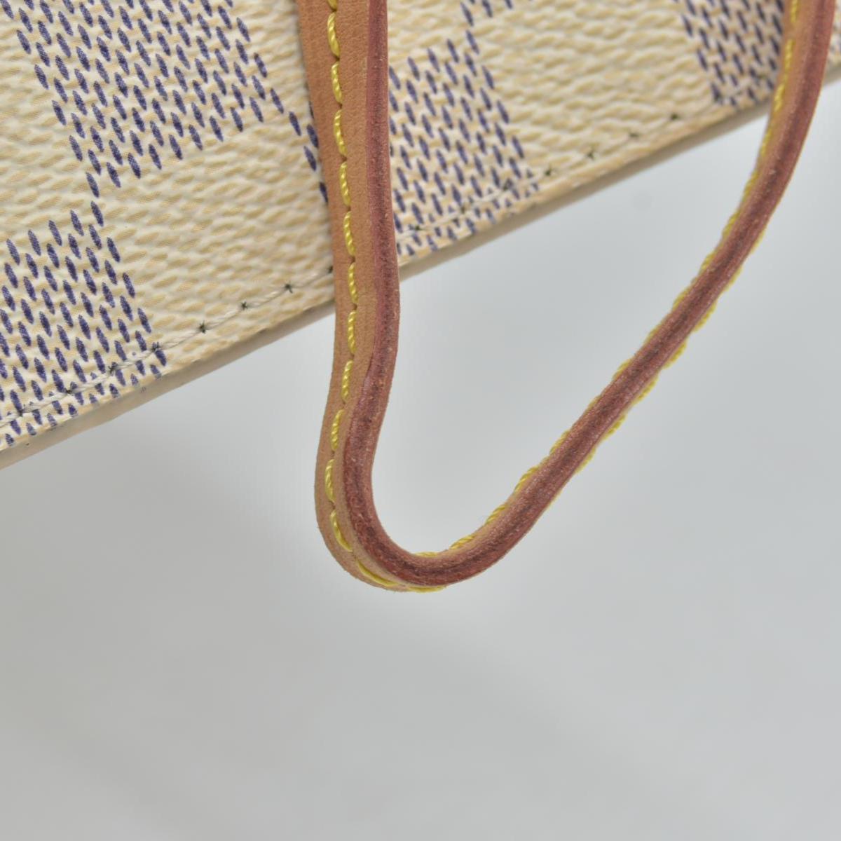 $600 Louis Vuitton Damier Azur Neverfull MM GM Pochette Rose Ballerine 10019218