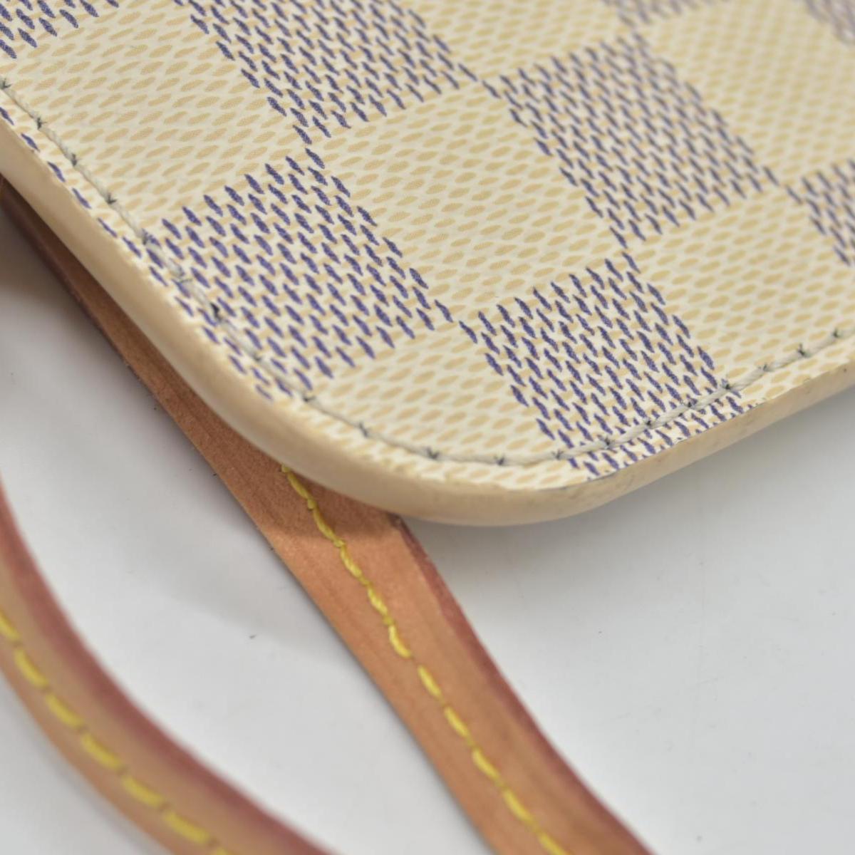 $600 Louis Vuitton Damier Azur Neverfull MM GM Pochette Rose Ballerine 10019218