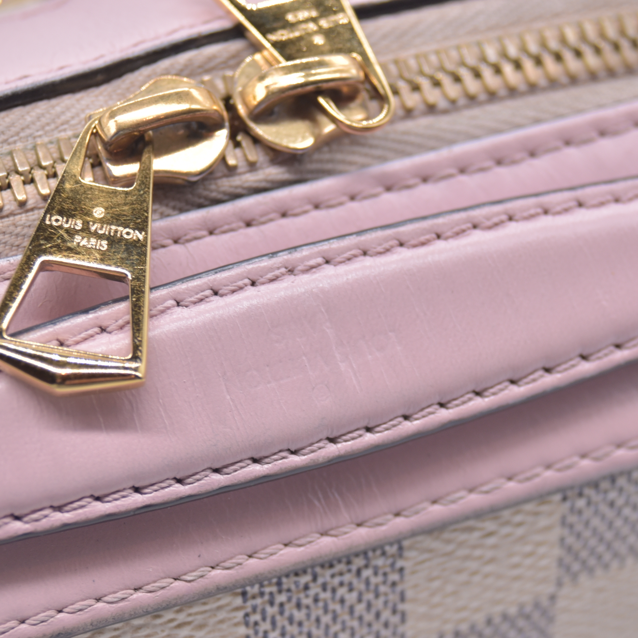 $1720 2019 Louis Vuitton Damier Azur Saintonge Eau De Rose CA0139
