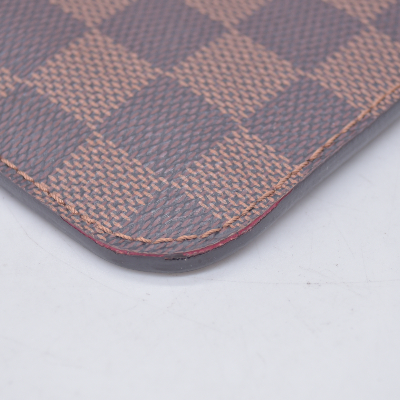 $600 2014 Louis Vuitton Damier Ebene Canvas Cosmetic Pouch Bag (Neverfull MM) (GI1124)