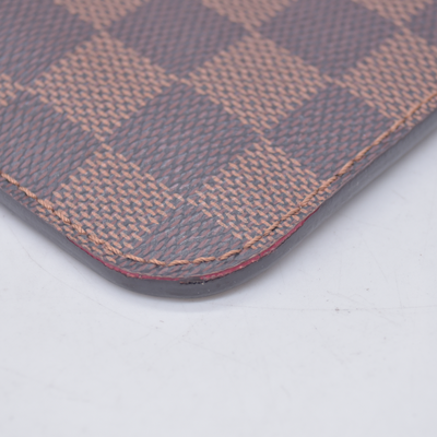 $600 2014 Louis Vuitton Damier Ebene Canvas Cosmetic Pouch Bag (Neverfull MM) (GI1124)