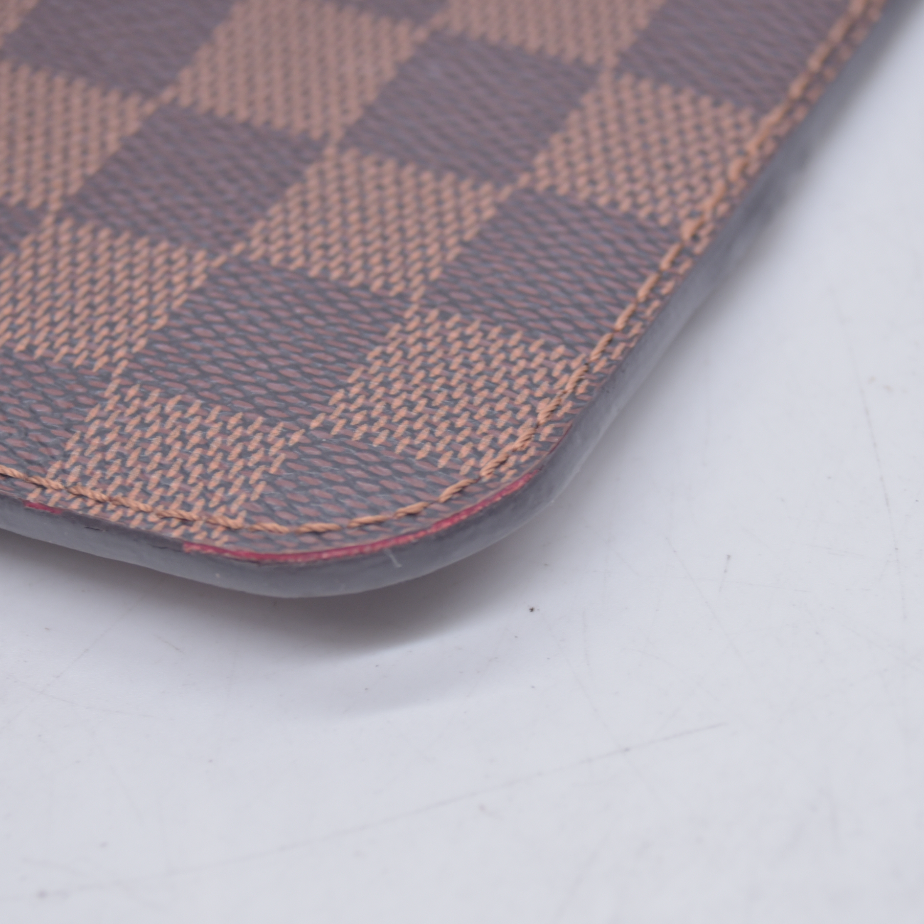 $600 2014 Louis Vuitton Damier Ebene Canvas Cosmetic Pouch Bag (Neverfull MM) (GI1124)