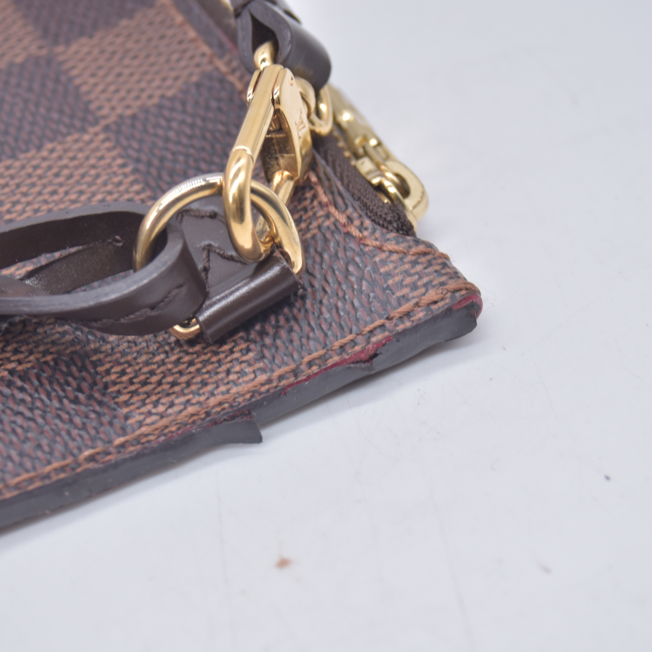 $600 2014 Louis Vuitton Damier Ebene Canvas Cosmetic Pouch Bag (Neverfull MM) (GI1124)