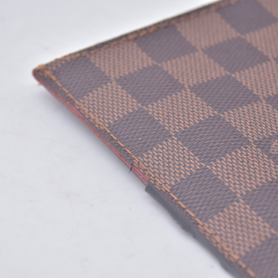 $600 2014 Louis Vuitton Damier Ebene Canvas Cosmetic Pouch Bag (Neverfull MM) (GI1124)