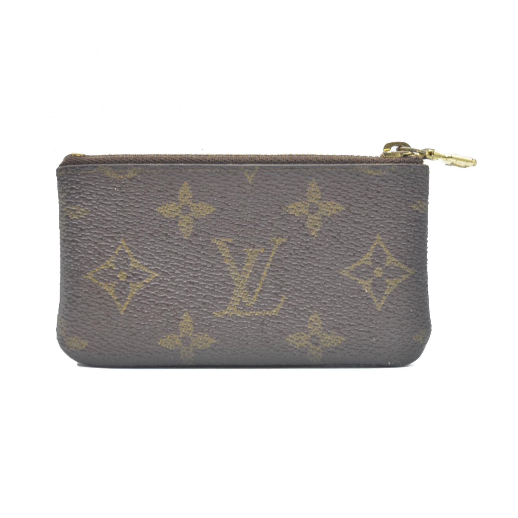 Louis Vuitton Monogram Pochette Cles Wallet Coin Purse Brown ET0946