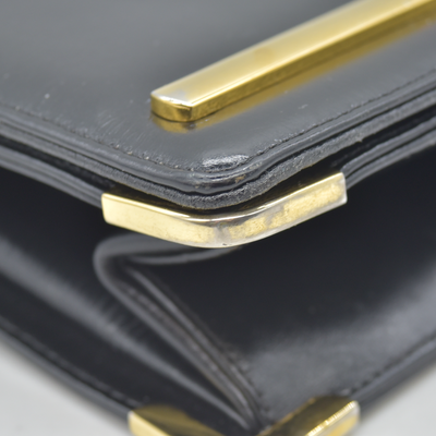 $1290 Christian Dior Shoulder Bag Black Leather