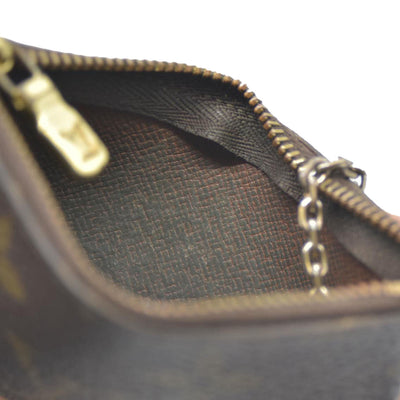 Louis Vuitton Monogram Pochette Cles Wallet Coin Purse Brown ET0946