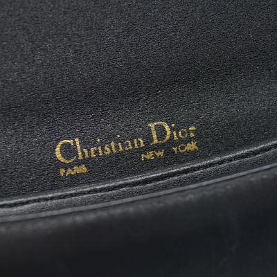 $1290 Christian Dior Shoulder Bag Black Leather