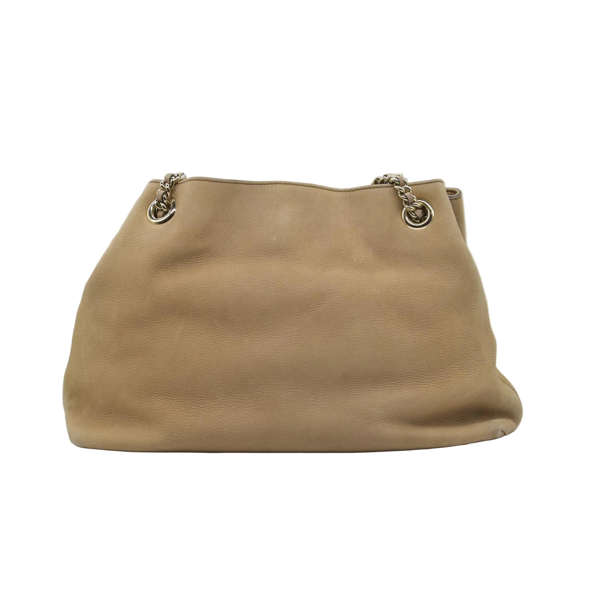 Gucci Pebbled Calfskin Large Soho Chain Shoulder Bag Nude