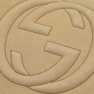 Gucci Pebbled Calfskin Large Soho Chain Shoulder Bag Nude