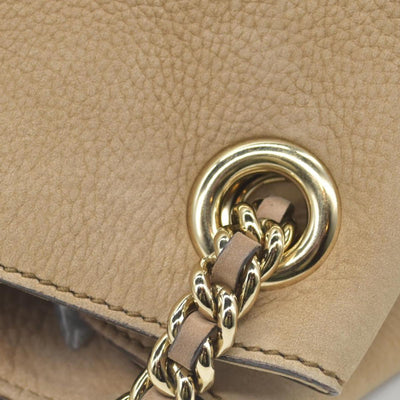 Gucci Pebbled Calfskin Large Soho Chain Shoulder Bag Nude