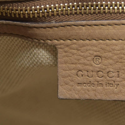 Gucci Pebbled Calfskin Large Soho Chain Shoulder Bag Nude