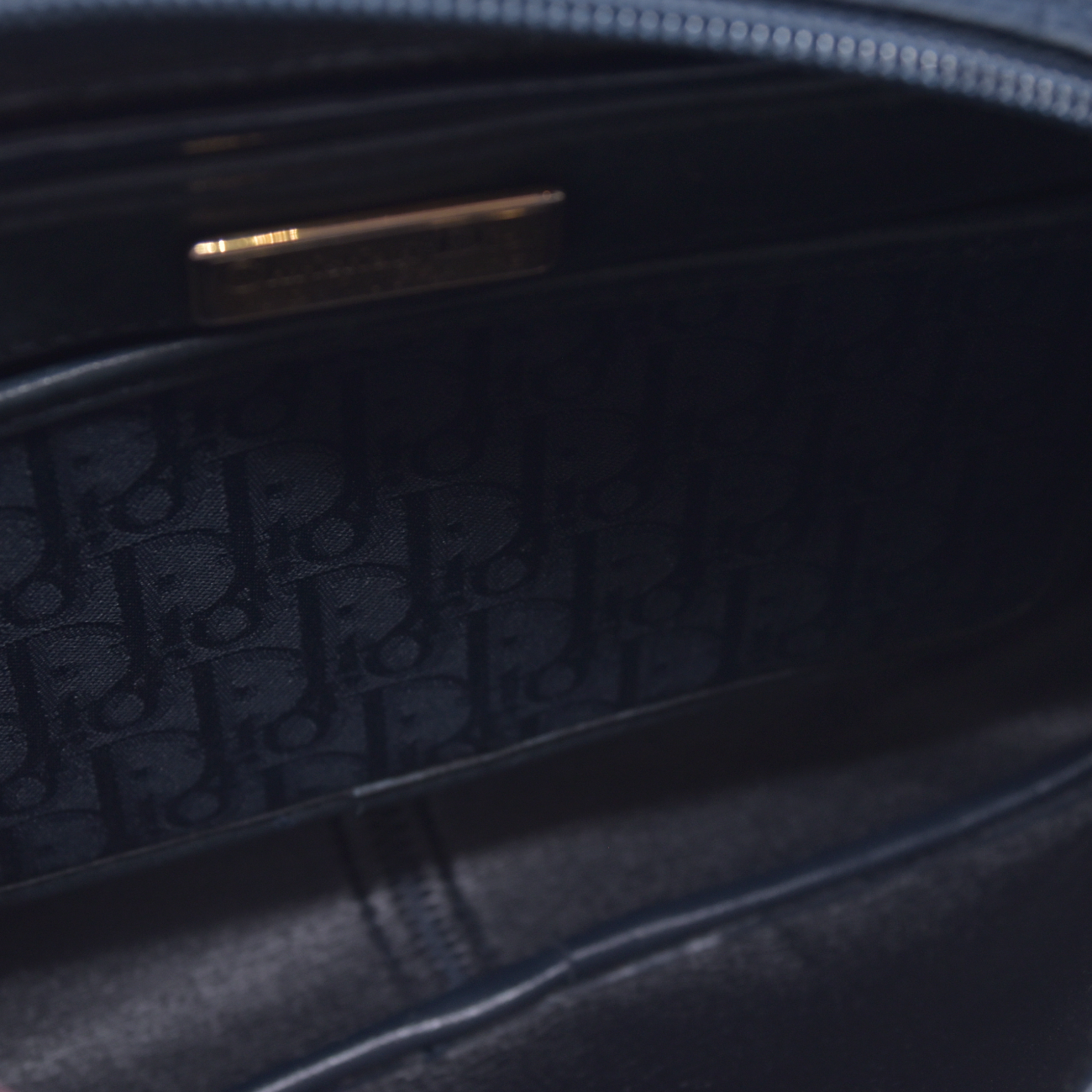$1250 Christian Dior Oblique Trotter Canvas Leather Shoulder Bag