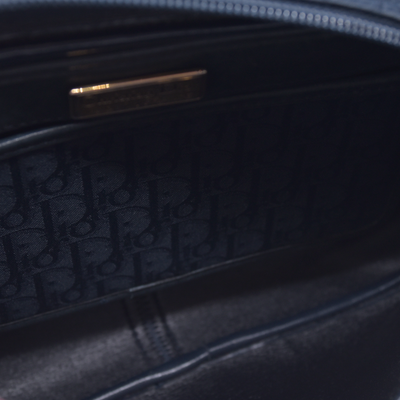 $1250 Christian Dior Oblique Trotter Canvas Leather Shoulder Bag