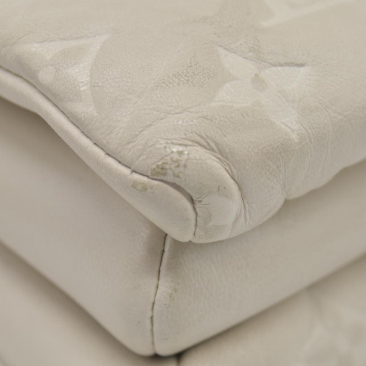 $4950 Louis Vuitton Lambskin Embossed Monogram Coussin PM Beige Cream