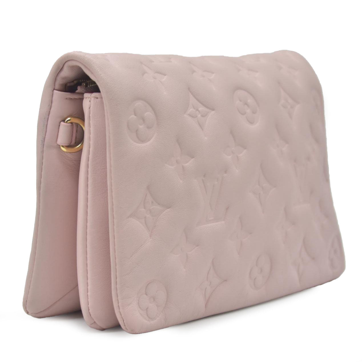 $2840 Louis Vuitton Monogram Embossed Pochette Coussin