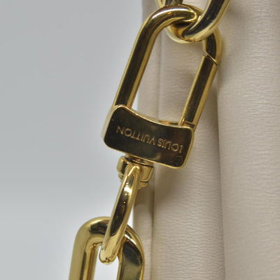 $4950 Louis Vuitton Lambskin Embossed Monogram Coussin PM Beige Cream