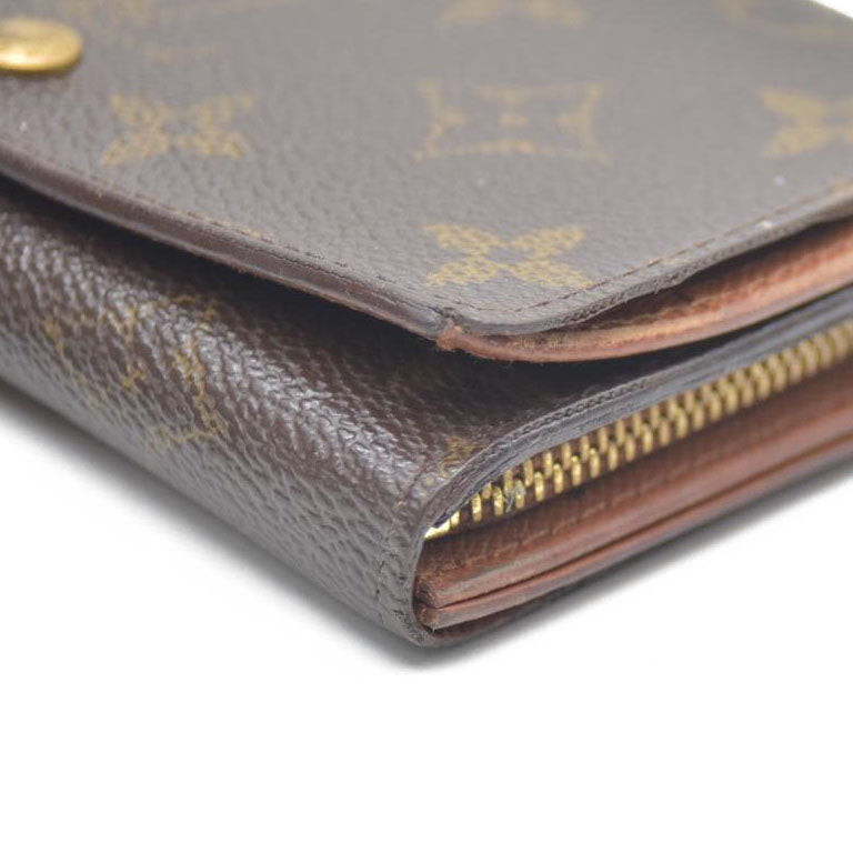 Louis Vuitton Monogram Porte Monnaie Billets Tresor Bifold Wallet Brown CA0927