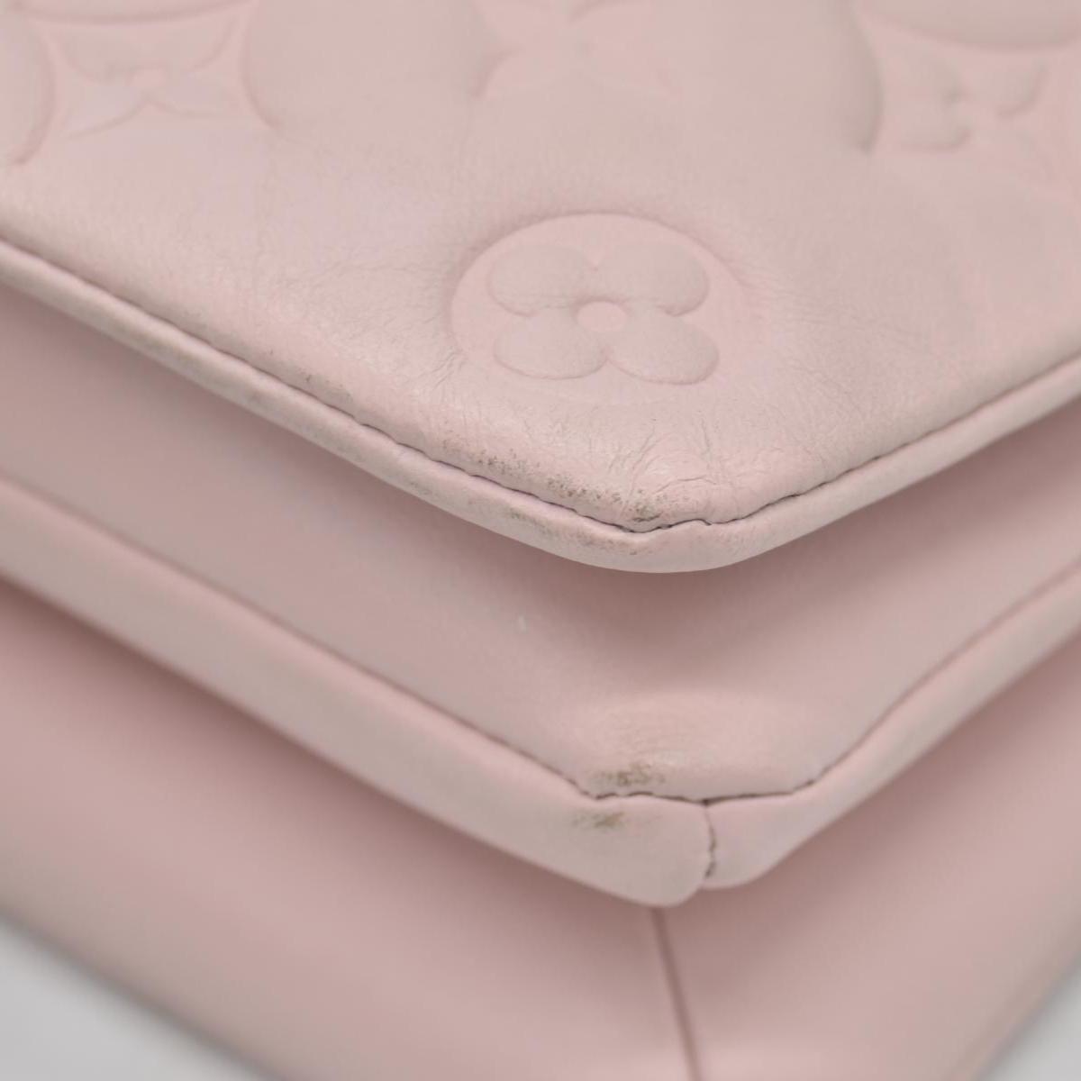 $2840 Louis Vuitton Monogram Embossed Pochette Coussin