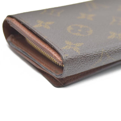 Louis Vuitton Monogram Porte Monnaie Billets Tresor Bifold Wallet Brown CA0927