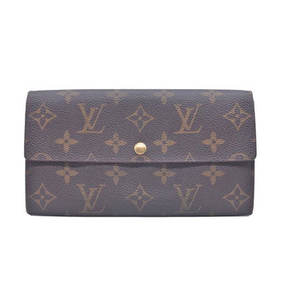 $800 1998 Louis Vuitton Monogram Portefeiulle Sarah Long Bifold Wallet Brown CONSIGNMENT TH0978