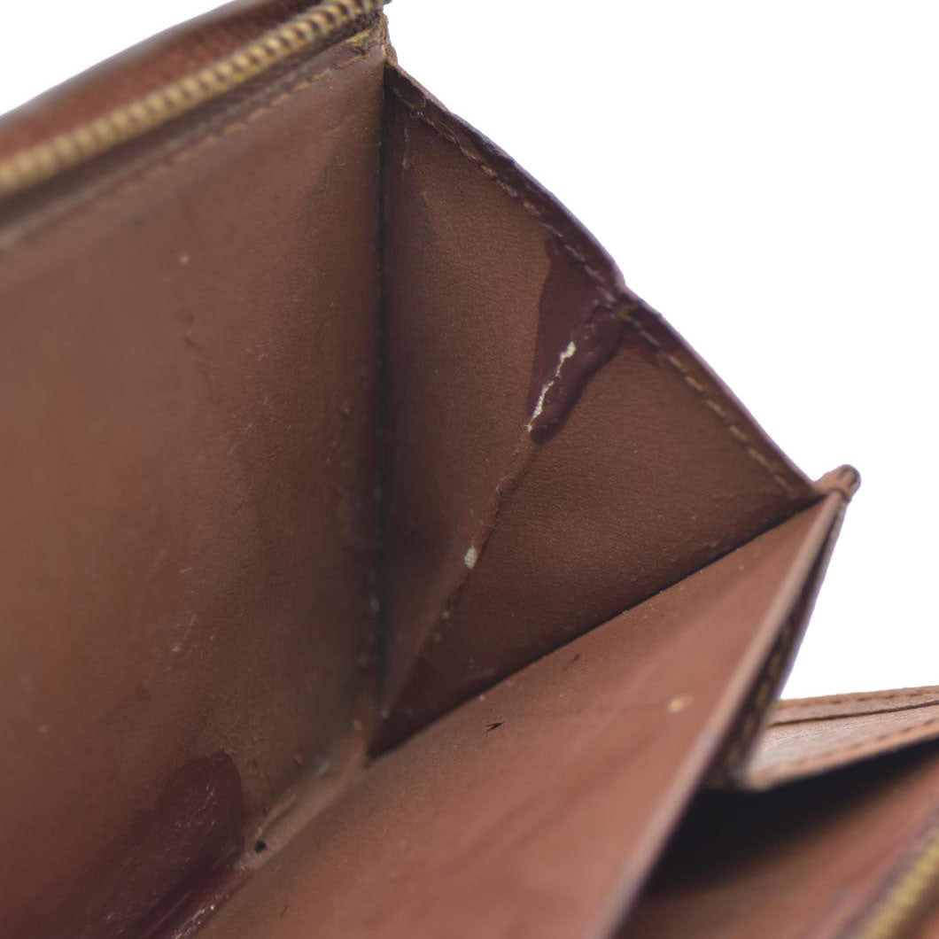 Louis Vuitton Monogram Porte Monnaie Billets Tresor Bifold Wallet Brown CA0927