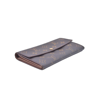 $800 1998 Louis Vuitton Monogram Portefeiulle Sarah Long Bifold Wallet Brown CONSIGNMENT TH0978