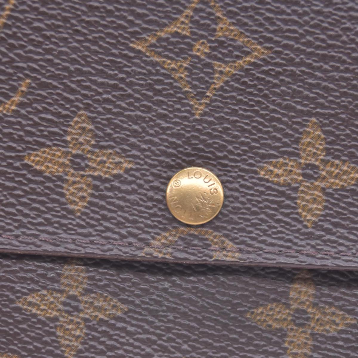 $800 1998 Louis Vuitton Monogram Portefeiulle Sarah Long Bifold Wallet Brown CONSIGNMENT TH0978