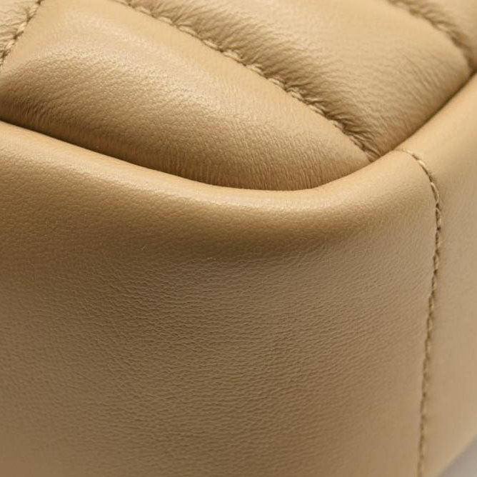 BURBERRY Calfskin Quilted Small Lola Camera Bag Beige