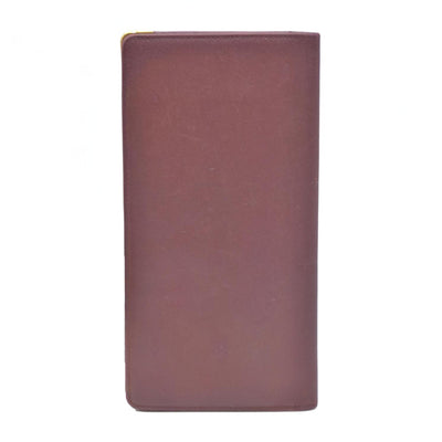 Must de Cartier Leather Bifold Long Wallet Bordeaux
