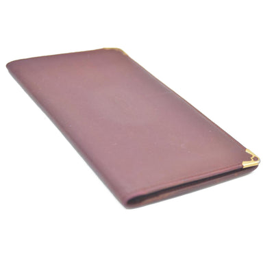 Must de Cartier Leather Bifold Long Wallet Bordeaux