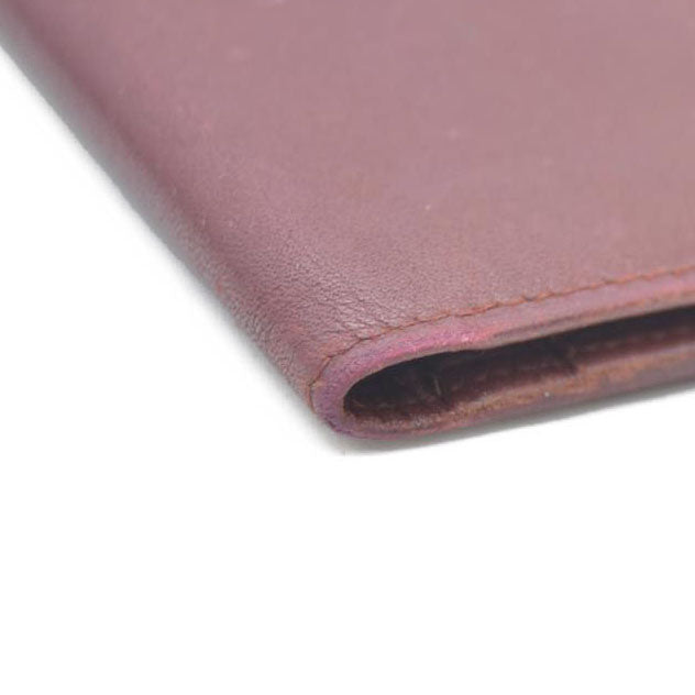 Must de Cartier Leather Bifold Long Wallet Bordeaux