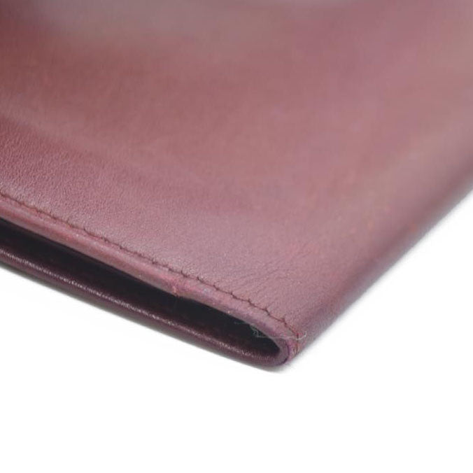 Must de Cartier Leather Bifold Long Wallet Bordeaux
