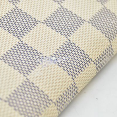 $560 2012 Louis Vuitton Damier Azur Zippy Zip Coin Purse Wallet White SN1192