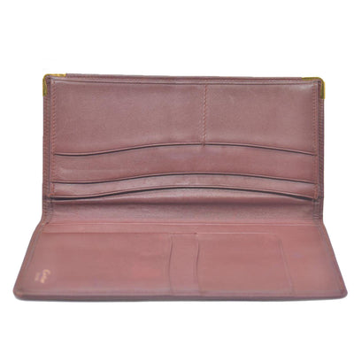 Must de Cartier Leather Bifold Long Wallet Bordeaux