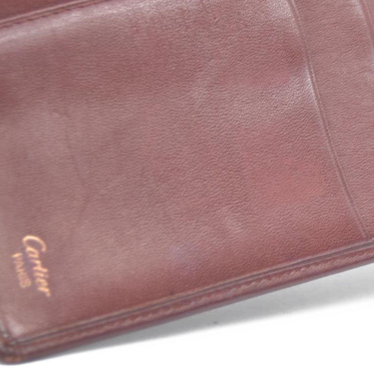 Must de Cartier Leather Bifold Long Wallet Bordeaux