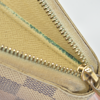 $560 2012 Louis Vuitton Damier Azur Zippy Zip Coin Purse Wallet White SN1192