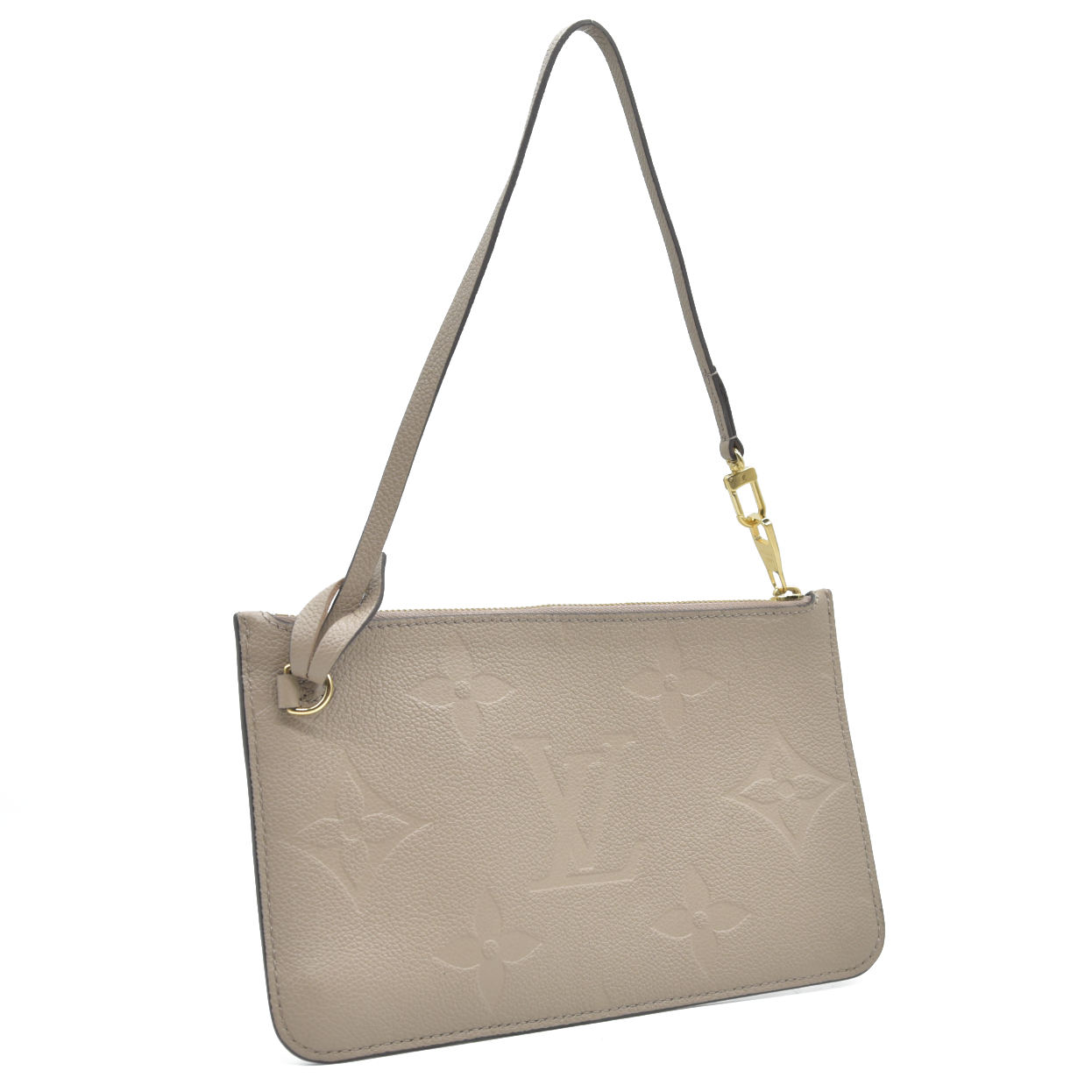 LOUIS VUITTON Empreinte Monogram Giant Neverfull MM Pochette Tourterelle RFID