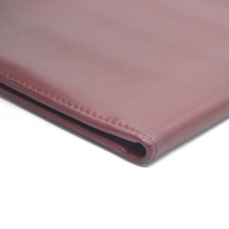 Must de Cartier Leather Long Bifold Wallet Bordeaux