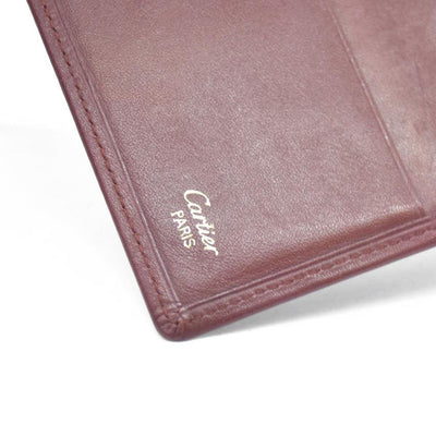Must de Cartier Leather Long Bifold Wallet Bordeaux