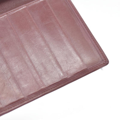 Must de Cartier Leather Long Bifold Wallet Bordeaux