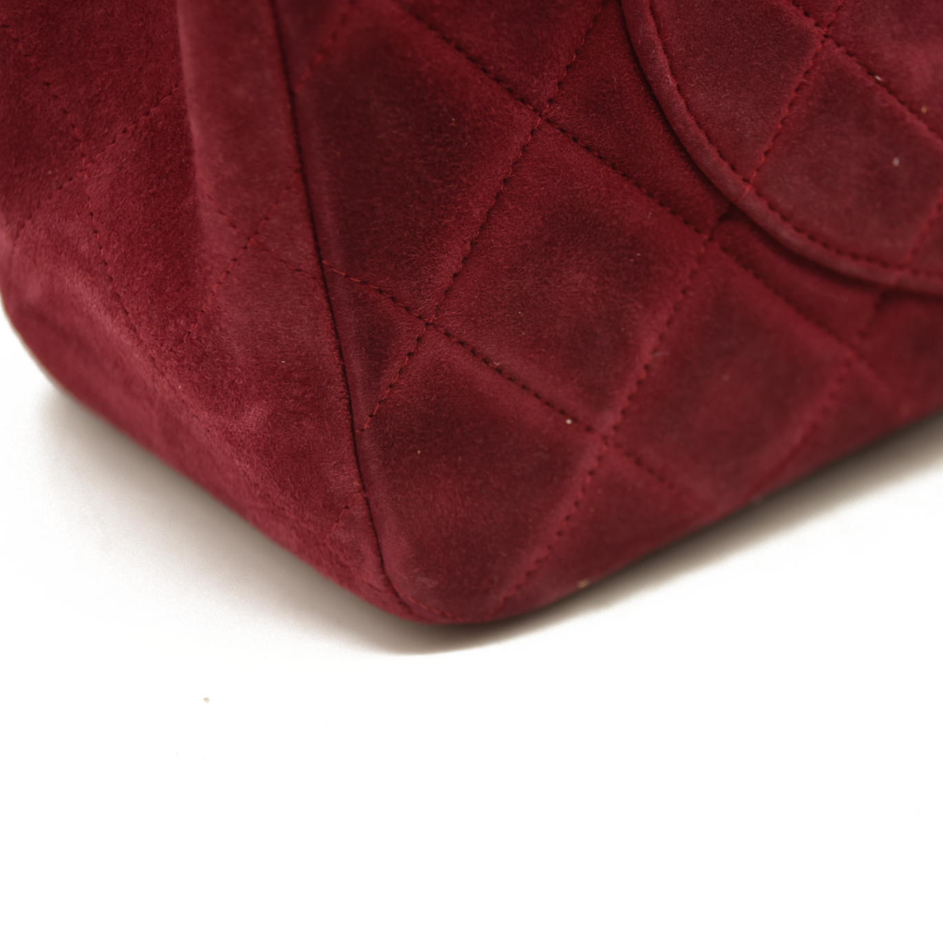 $7500 Chanel Suede Quilted Jumbo XL Single Flap Red CONSIGNMENT