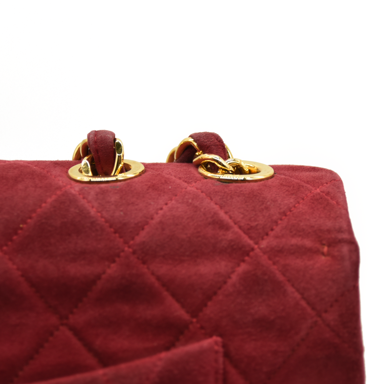 $7500 Chanel Suede Quilted Jumbo XL Single Flap Red CONSIGNMENT