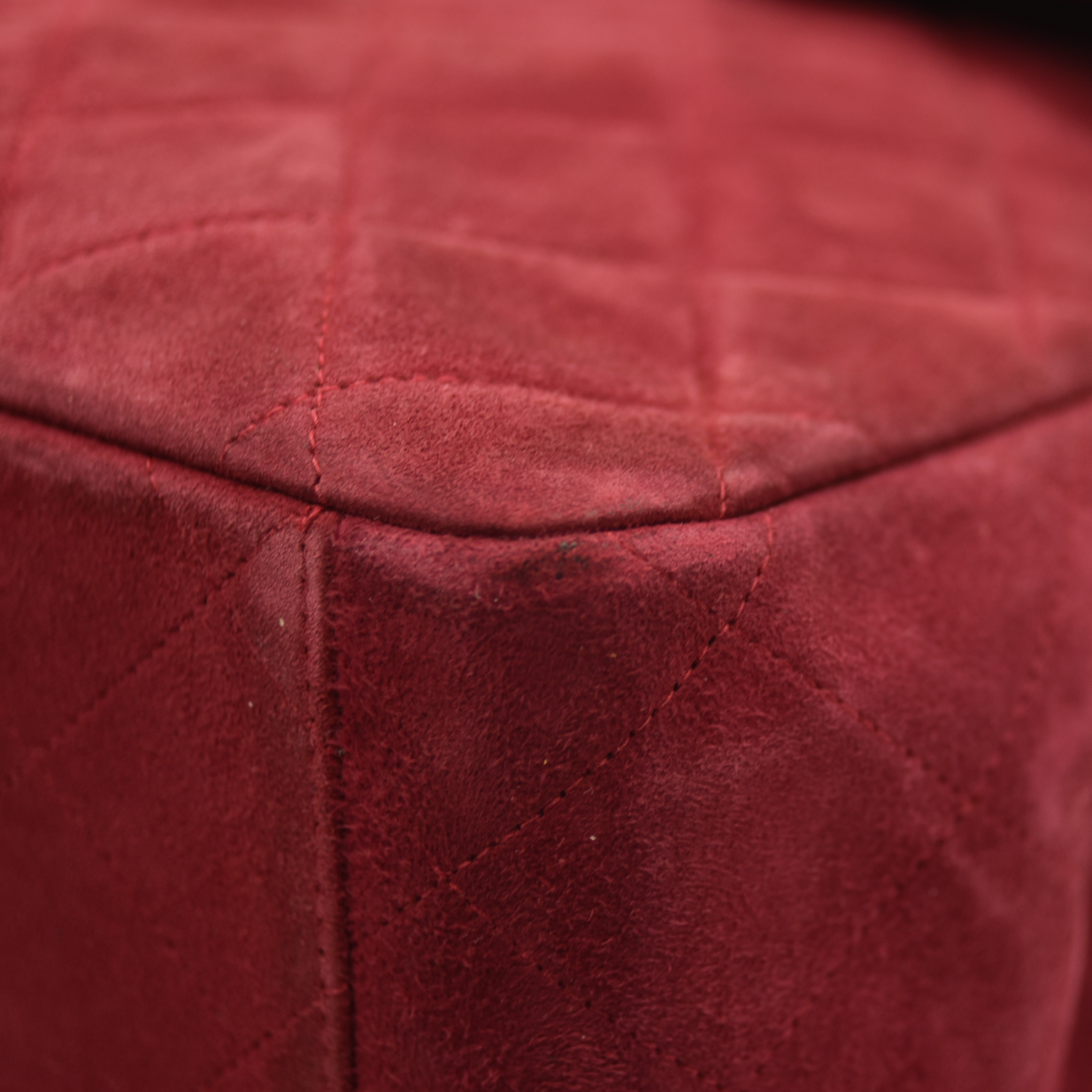 $7500 Chanel Suede Quilted Jumbo XL Single Flap Red CONSIGNMENT