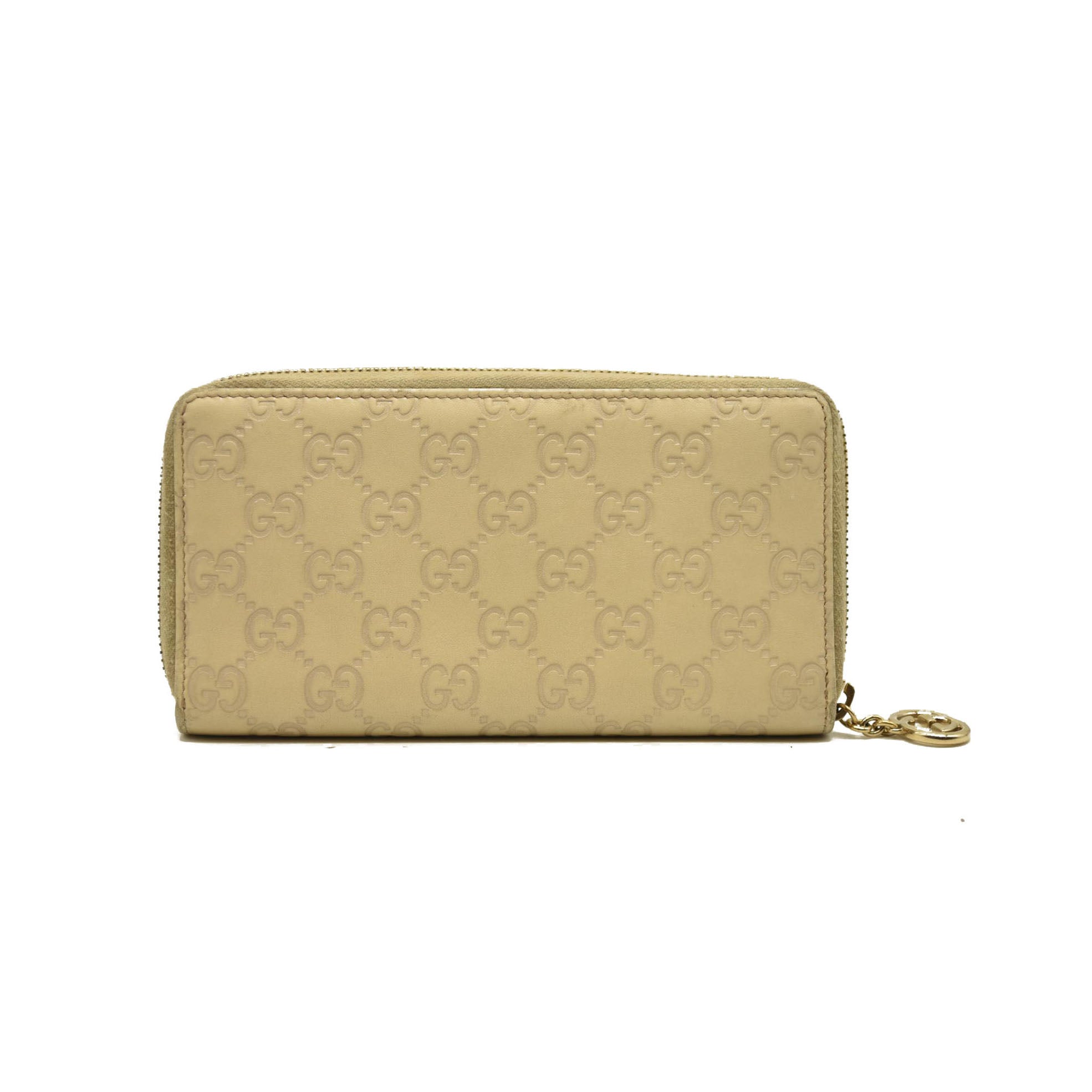 Gucci  Guccissima Large Twins Zip Around Off White $660