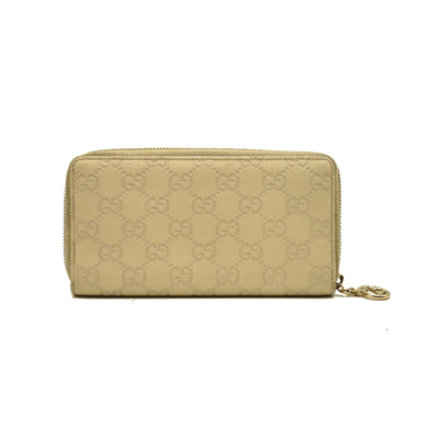 Gucci  Guccissima Large Twins Zip Around Off White $660